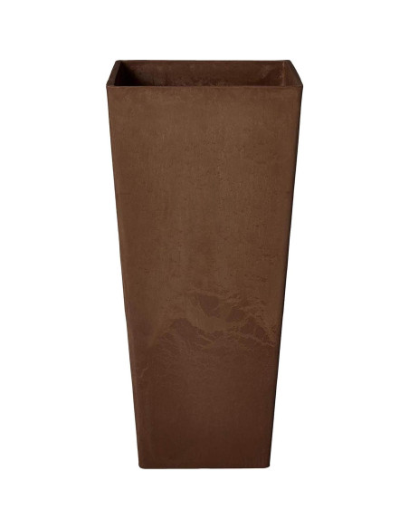 Macetero Cuadrado Alto Arcadia Garden 33x33x71 cm Chocolate