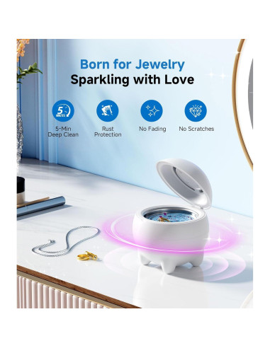 Limpiador Ultrasónico de Joyas JOYHOOD 45KHz Acero Inoxidable