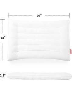Almohada Ultra Delgada HOMBYS 45.7x66 cm Lavable 100% Algodón 2