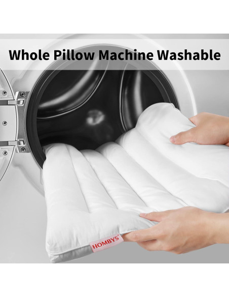 Almohada Ultra Delgada HOMBYS 45.7x66 cm Lavable 100% Algodón