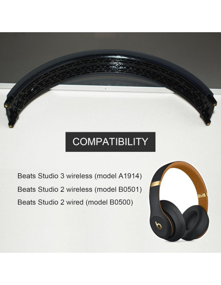 Diadema de Repuesto YzccSX para Auriculares Beats Studio 3 - Gris Dorado