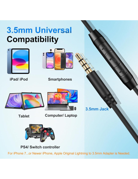 Cable de Audio Aux 3.5mm a 2.5mm Callez para Auriculares Bose y JBL