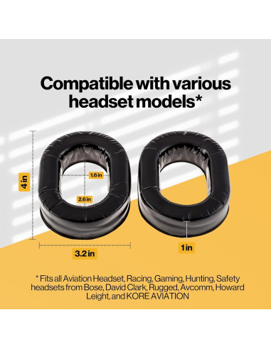 Sellos de oído de gel de silicona KORE AVIATION - 1 Par