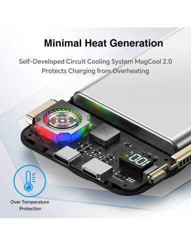 Banco de Poder Magnético KICUEI 11000mAh con Refrigeración Activa