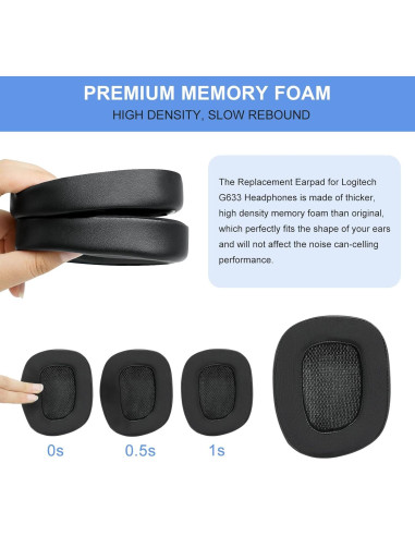 Almohadillas de Reemplazo Gel Refrigerante GEVO para Logitech G933 G635