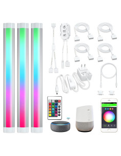 Luces LED de tira RGB LAMPAOUS 30.48cm 3PCS control Alexa