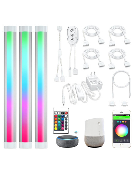 Luces LED de tira RGB LAMPAOUS 30.48cm 3PCS control Alexa