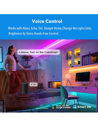 Luces LED de tira RGB LAMPAOUS 30.48cm 3PCS control Alexa