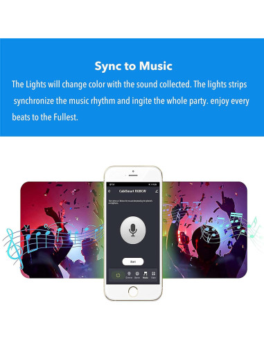 Luces LED de tira RGB LAMPAOUS 30.48cm 3PCS control Alexa