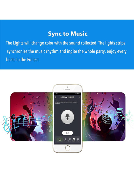 Luces LED de tira RGB LAMPAOUS 30.48cm 3PCS control Alexa