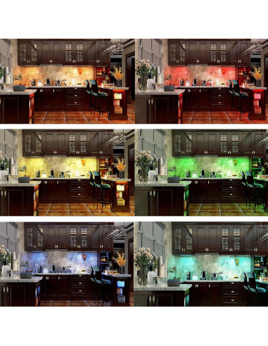 Luces LED de tira RGB LAMPAOUS 30.48cm 3PCS control Alexa