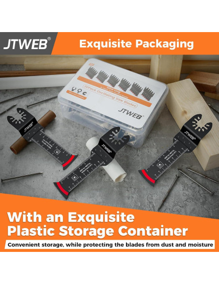 Cuchillas de sierra oscilante JTWEB 30PCS bimetálicas con caja