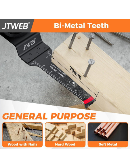 Cuchillas de sierra oscilante JTWEB 30PCS bimetálicas con caja