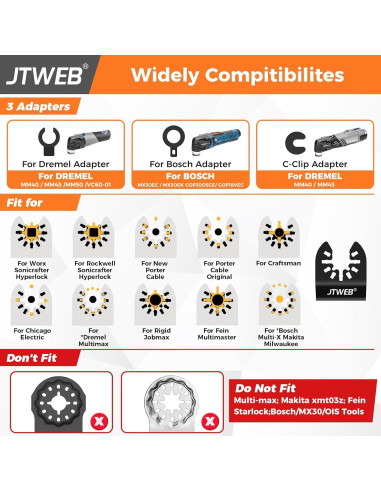 Cuchillas de sierra oscilante JTWEB 30PCS bimetálicas con caja