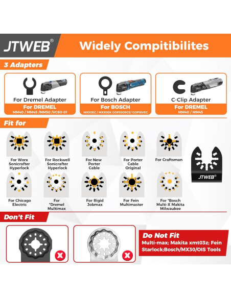 Cuchillas de sierra oscilante JTWEB 30PCS bimetálicas con caja