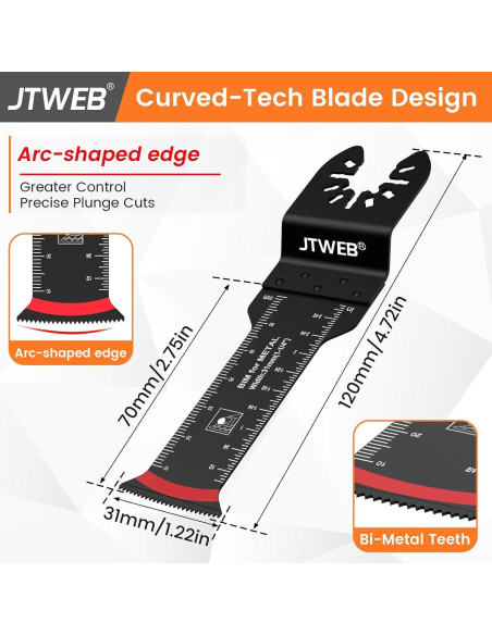 Cuchillas de sierra oscilante JTWEB 30PCS bimetálicas con caja