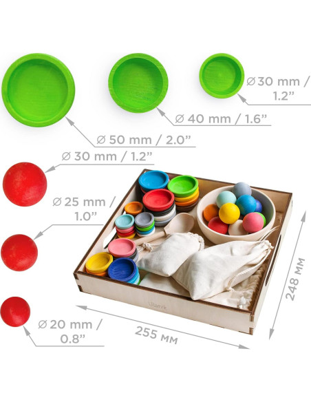 Juguete Montessori Ulanik Clasificador de Colores y Tamaños