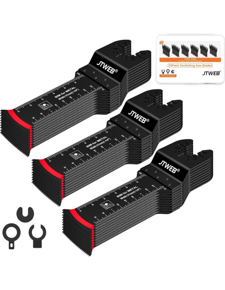 Cuchillas de sierra oscilante JTWEB 30PCS bimetálicas con caja