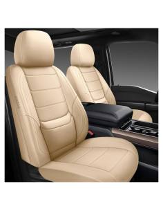 Cubiertas de Asiento de Coche de Cuero BABYBLU Beige 2 Piezas