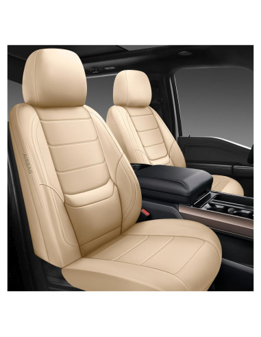 Cubiertas de Asiento de Coche de Cuero BABYBLU Beige 2 Piezas