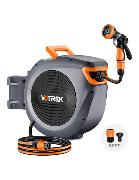 Carrete de Manguera Retráctil VOTREK 30.48 m Pared Automático Carrete de Manguera Retráctil VOTREK 30.48 m Pared Automático