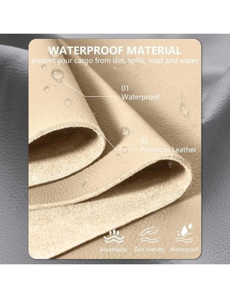 Cubiertas de Asiento de Coche de Cuero BABYBLU Beige 2 Piezas