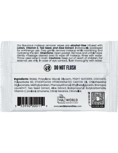 Toallitas Desmaquillantes a Granel World Amenities - 25 Unidades
