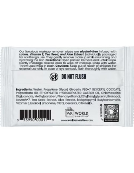 Toallitas Desmaquillantes a Granel World Amenities - 25 Unidades