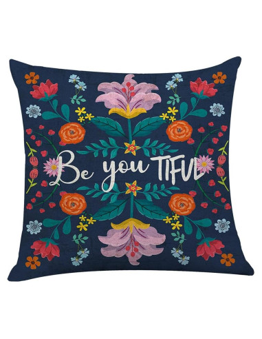 Funda de Almohada Cuadrada Littlefa Retro Floral 45x45cm