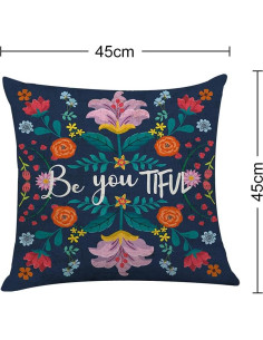 Funda de Almohada Cuadrada Littlefa Retro Floral 45x45cm 2