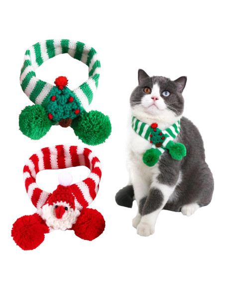 Bufanda Navideña para Mascotas Kunyeah - 2 Piezas, Pequeña