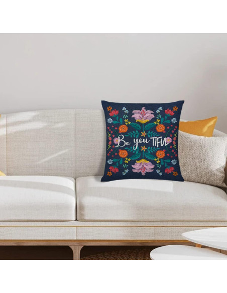 Funda de Almohada Cuadrada Littlefa Retro Floral 45x45cm