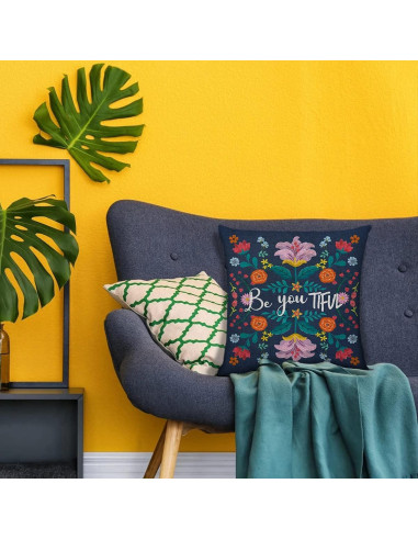 Funda de Almohada Cuadrada Littlefa Retro Floral 45x45cm