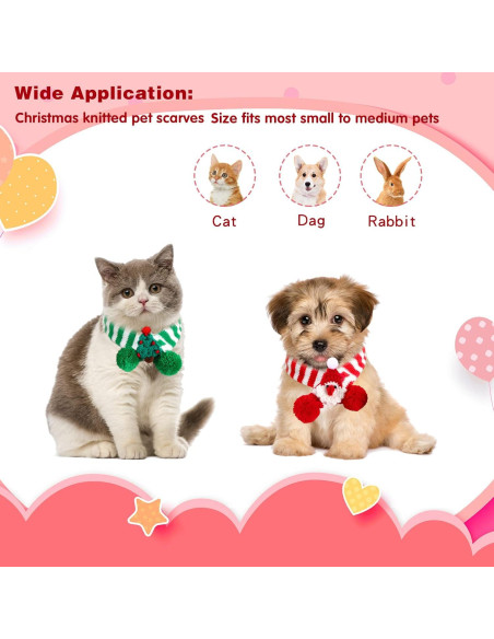 Bufanda Navideña para Mascotas Kunyeah - 2 Piezas, Pequeña