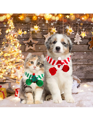 Bufanda Navideña para Mascotas Kunyeah - 2 Piezas, Pequeña
