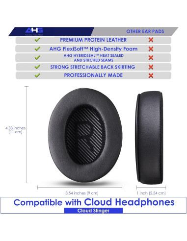 Almohadillas de Reemplazo AHG para Auriculares HyperX Cloud Stinger