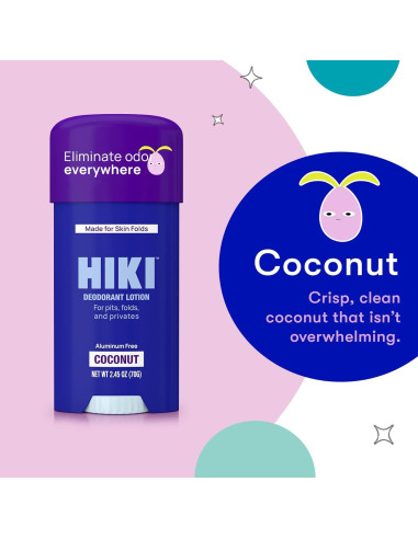 Crema Desodorante HIKI Coco 69.57g Piel Sensible Sin Aluminio
