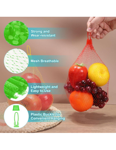 Bolsas de Malla Reutilizables uxcell 30cm Verde 100 Pcs