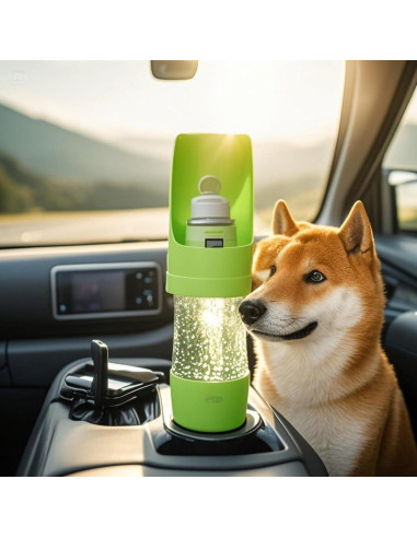 Botella de Agua Portátil para Perros WZADXMC 2 en 1 480ml