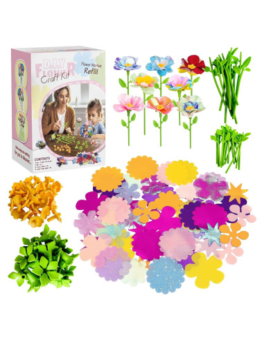 Kit de Manualidades de Flores DIY Dikopubby para Niños 3-6 Años