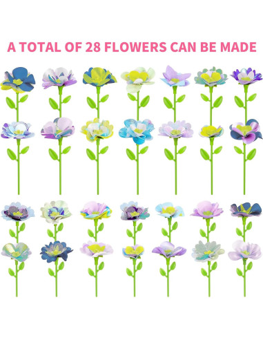 Kit de Manualidades de Flores DIY Dikopubby para Niños 3-6 Años