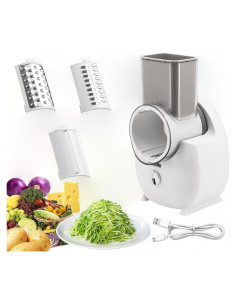 Rallador de Queso Eléctrico CJC 3 en 1 con Carga USB