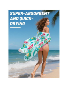 Toallas de Playa Microfibra Beeplove 2 Pcs Secado Rápido 180x90 cm 2