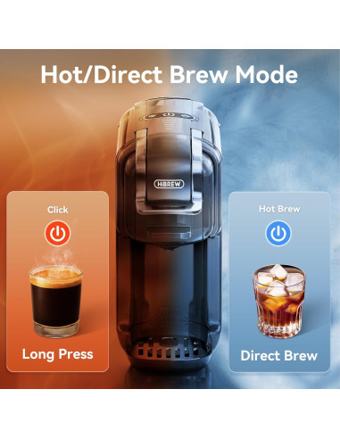 Cafetera HiBREW H2B 5-en-1 Espresso 19 Bar Compacta Negra
