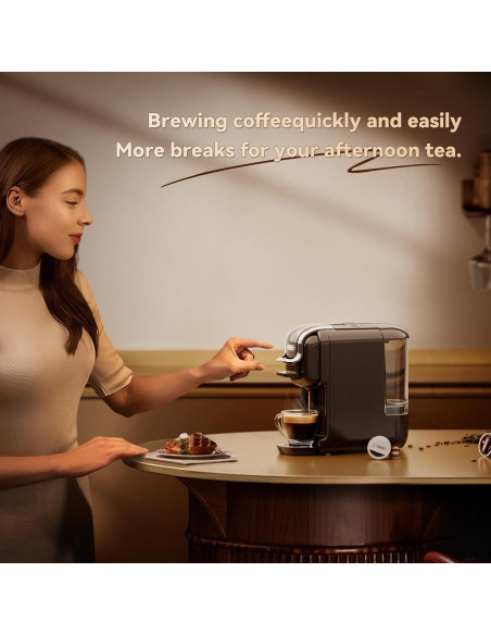 Cafetera HiBREW H2B 5-en-1 Espresso 19 Bar Compacta Negra