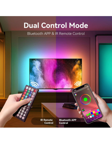 Tiras LED RGB 39.62m SHRIGHTLED con control remoto y APP