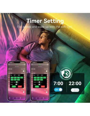 Tiras LED RGB 39.62m SHRIGHTLED con control remoto y APP