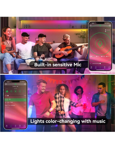 Tiras LED RGB 39.62m SHRIGHTLED con control remoto y APP