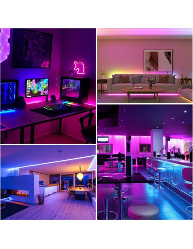 Tiras LED RGB 39.62m SHRIGHTLED con control remoto y APP