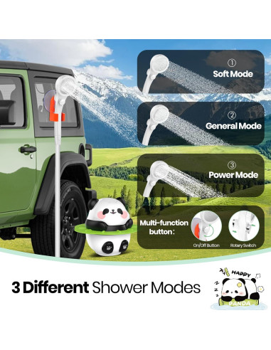 Ducha Portátil Barong Yekhna Camping 10500mAh IPX7 3 Modos